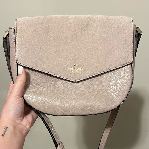 Kate Spade Mauve Suede/Leather Large Crossbody - Picture 3 of 6